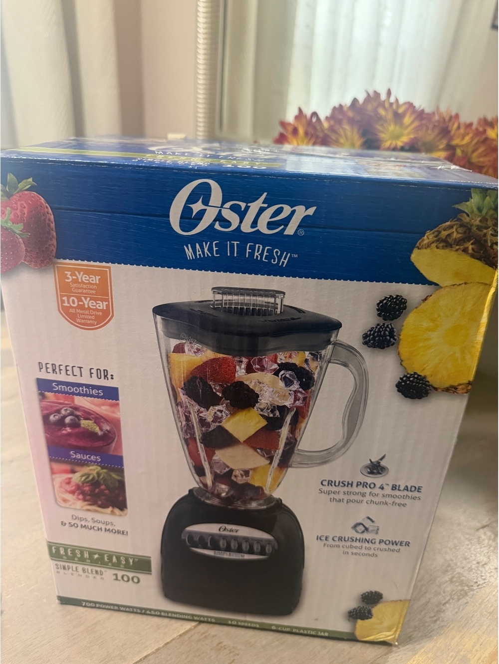Oster Crush Pro 4-Blade Blender with Ice Crushing Power, Black